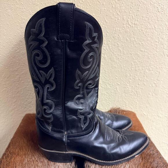 Justin black cowboy boots mens 9.5 EE main image 4